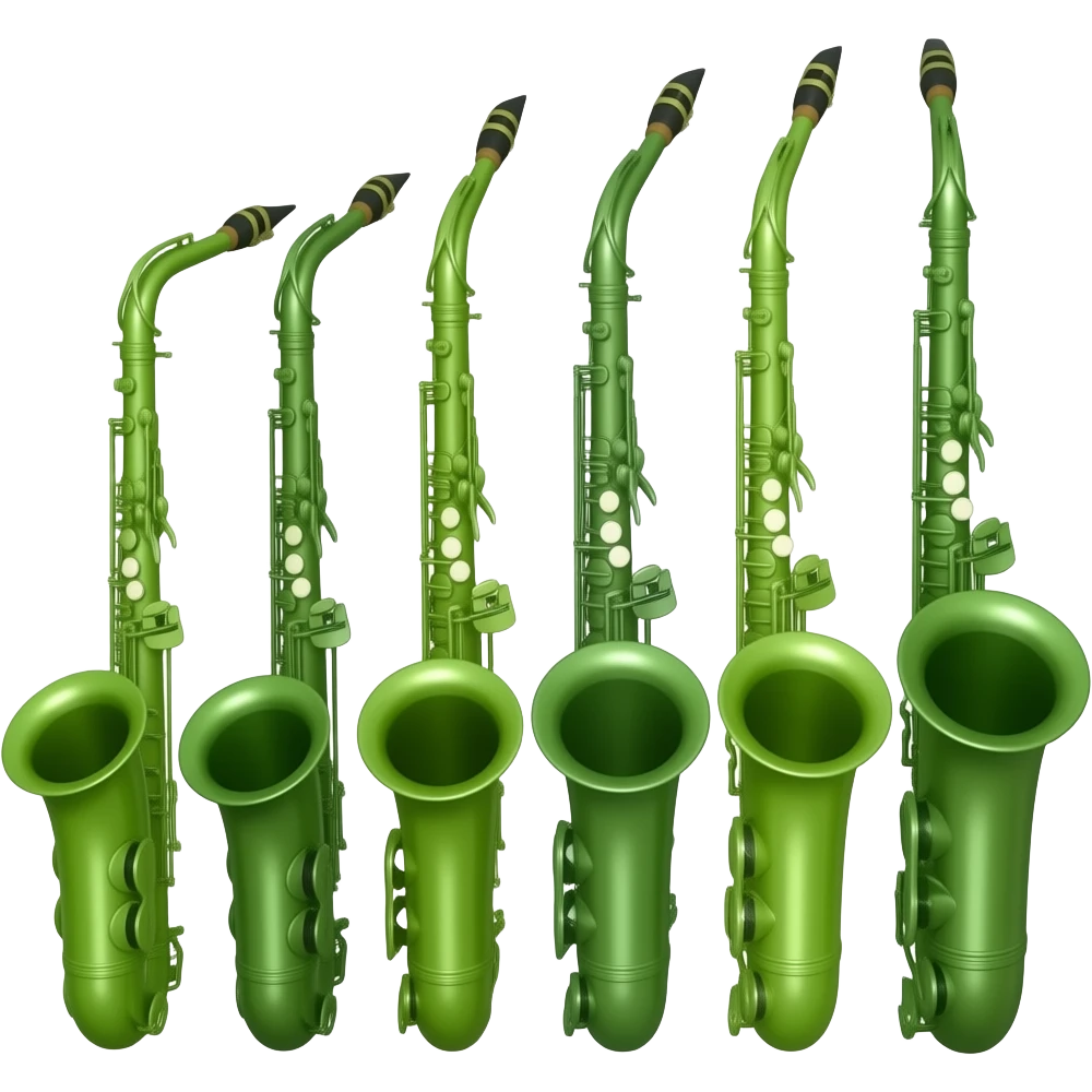 6 green saxophones emoji