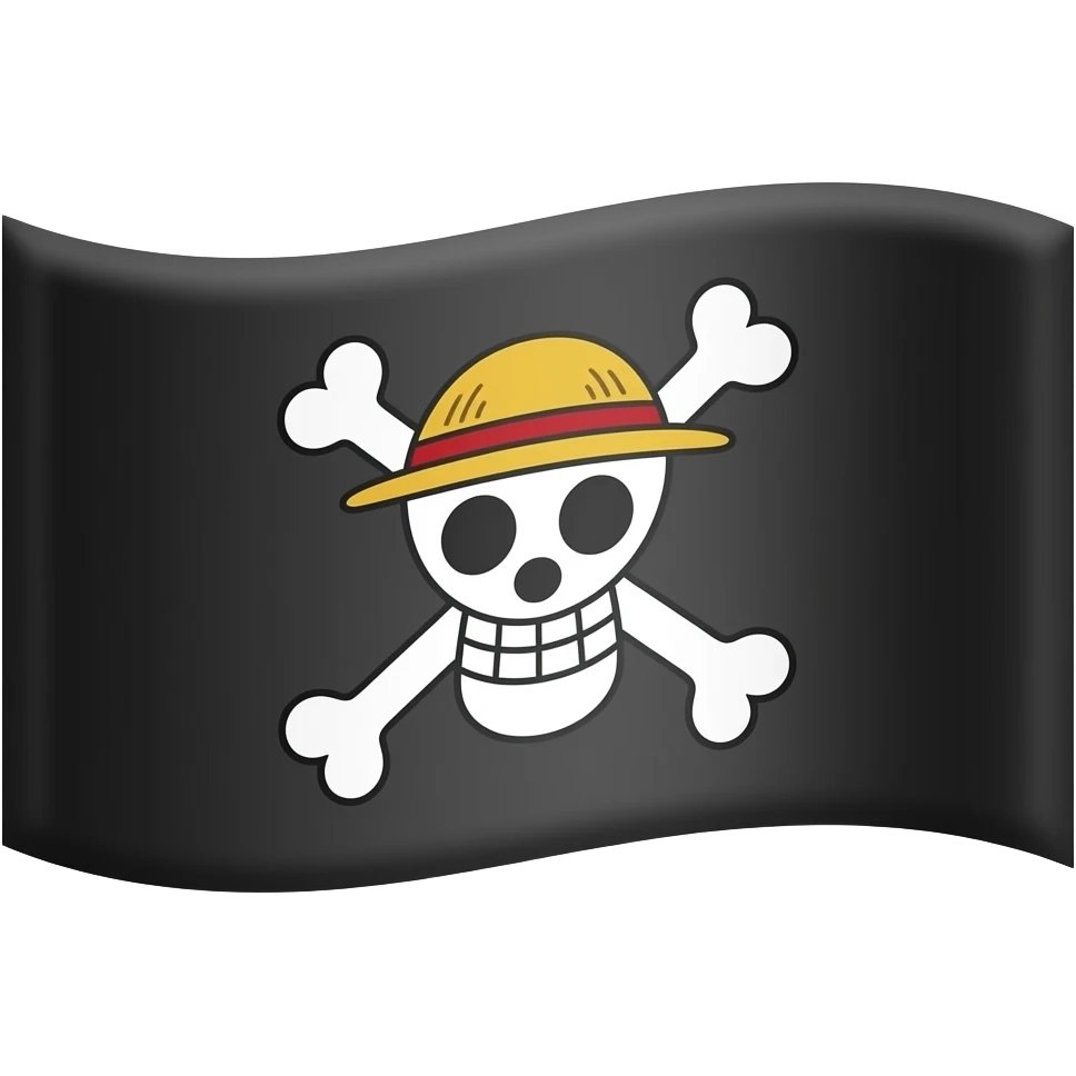 Give me Luffy pirate flag with Luffy emoji emoji