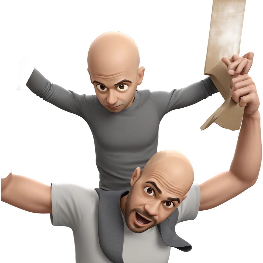 bald man carrying something emoji