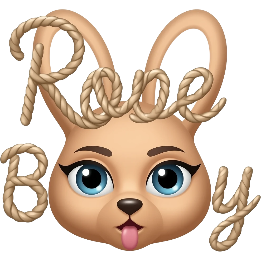 make a naughty sexual and seductive that just says the word "Rope Bunny" emoji