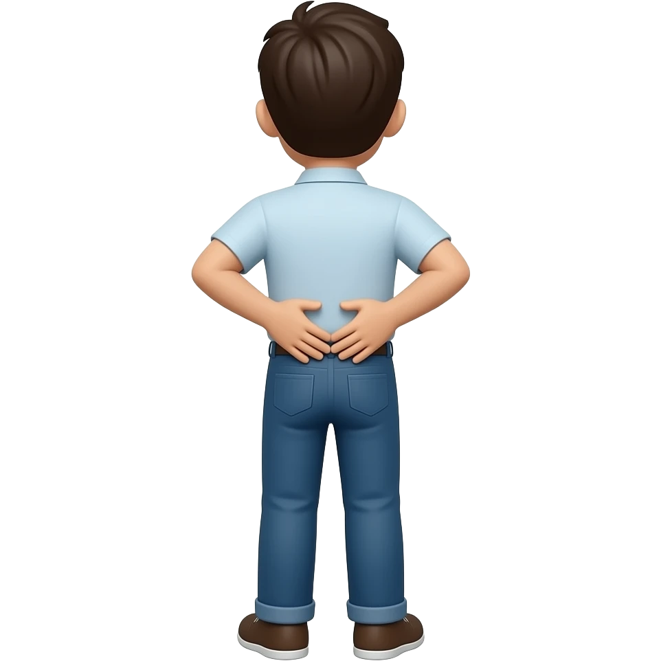 Holding my back while standing emoji