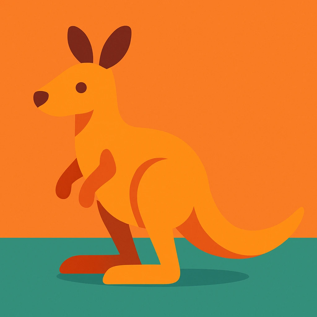 Flat design style kangaroo emoji