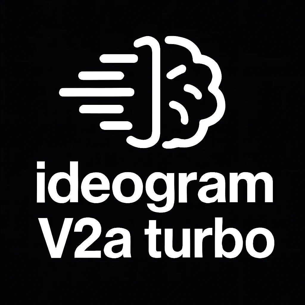 recreate this logo with text of "ideogram V2a turbo", MAKE IT FIT IN SQAURE  emoji