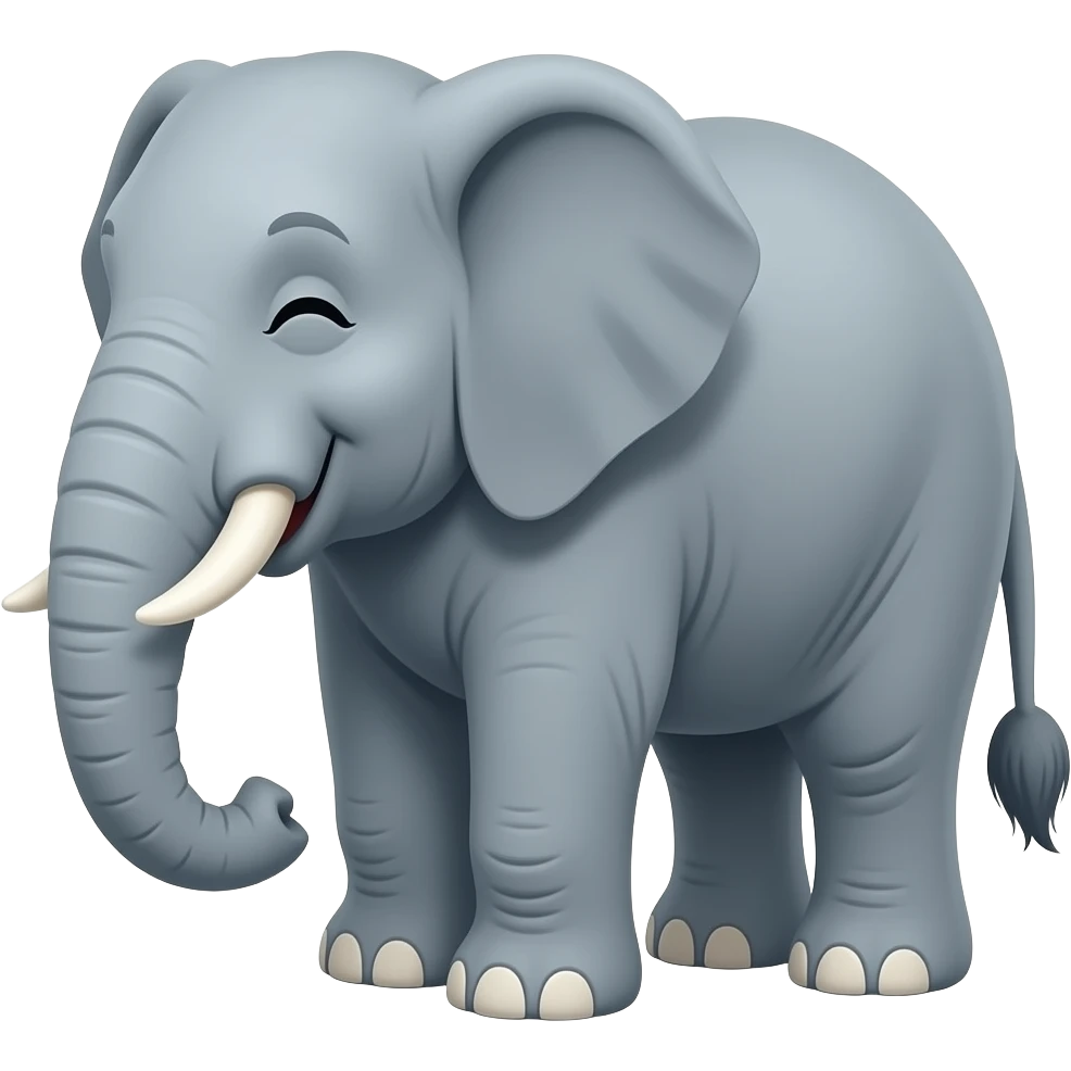 elephant whole body happy wink eye emoji