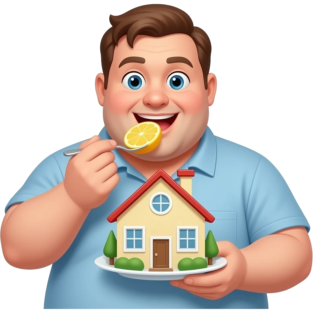 big fat man eating house emoji