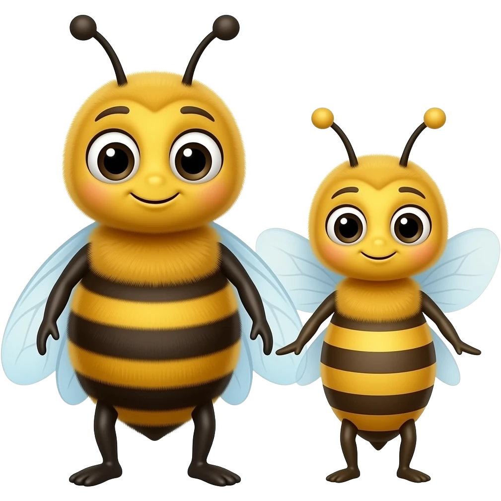 Father bee ,Mother Bee and  daughter bee emoji