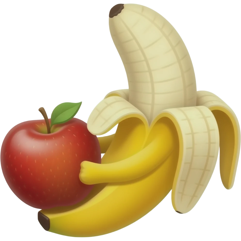 Elma yiyen muz emoji