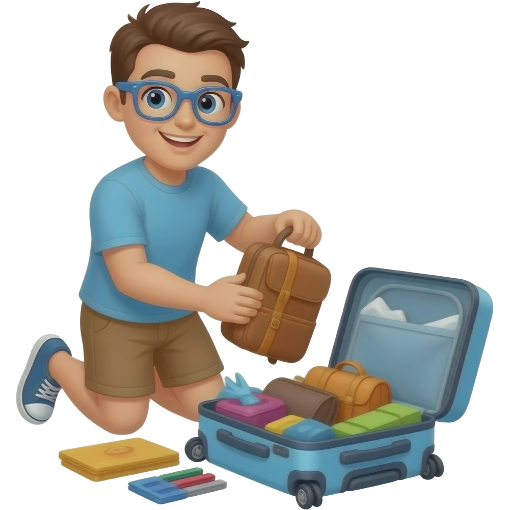 Packing for holiday emoji
