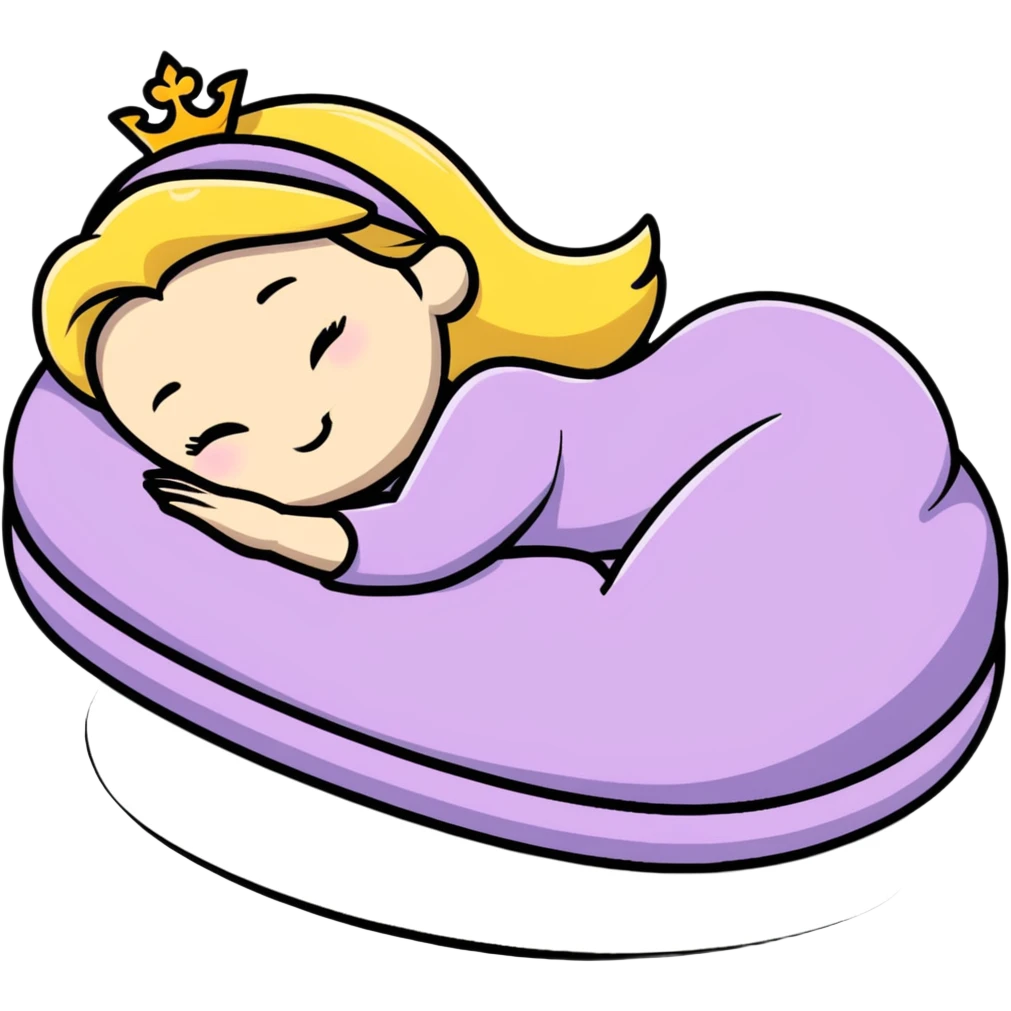beautiful princess sleeping peacefully emoji