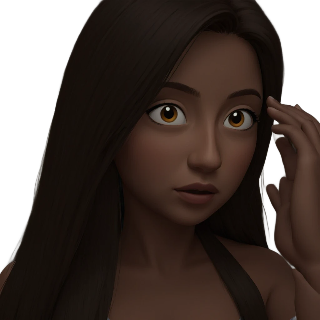 long haired girl gazing emoji