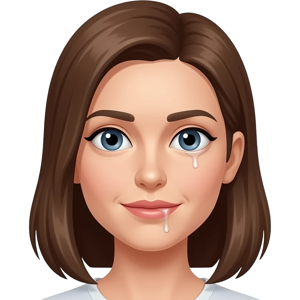 Woman with cum on her face emoji