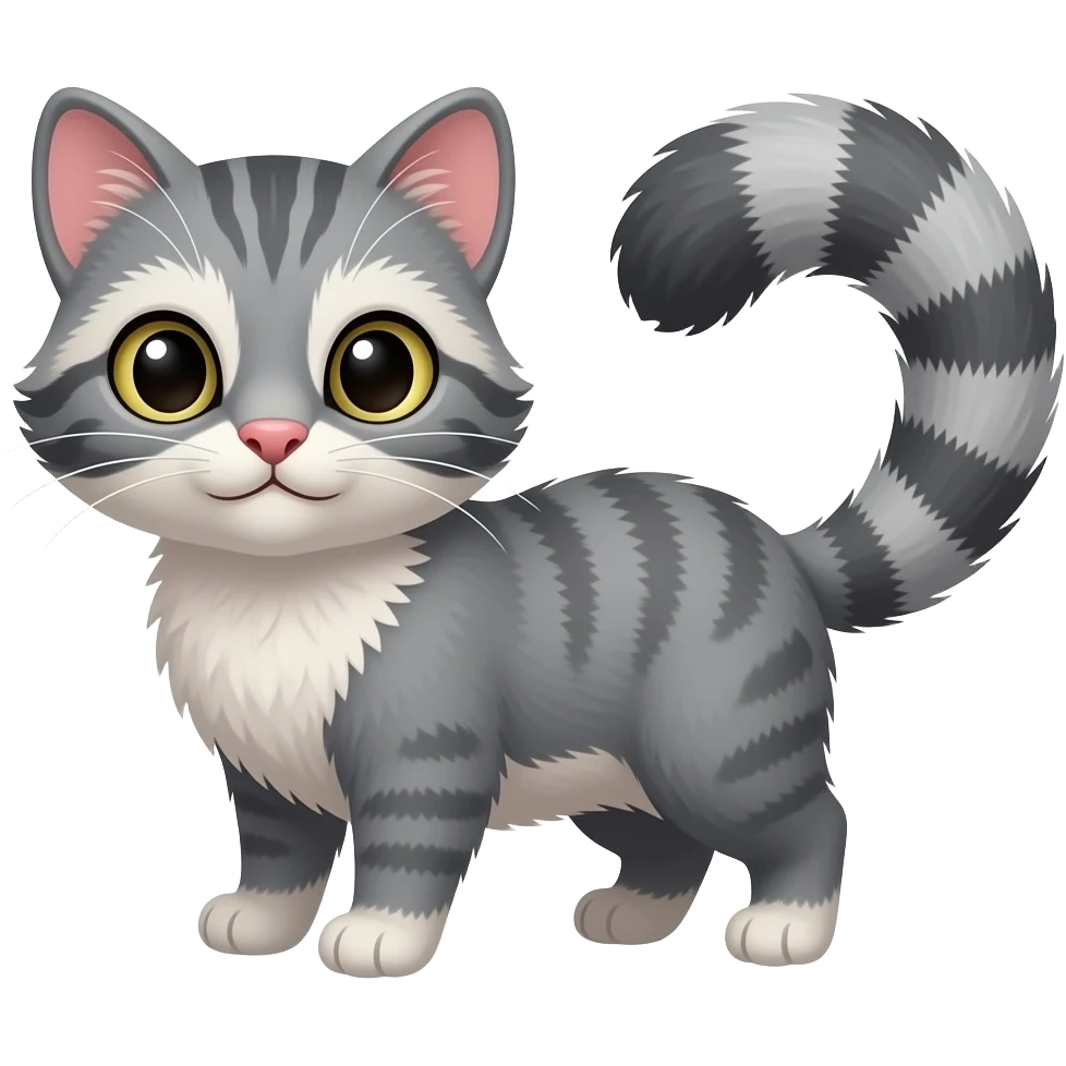 Cute grey Ring-tailed cat-Cacomistle emoji