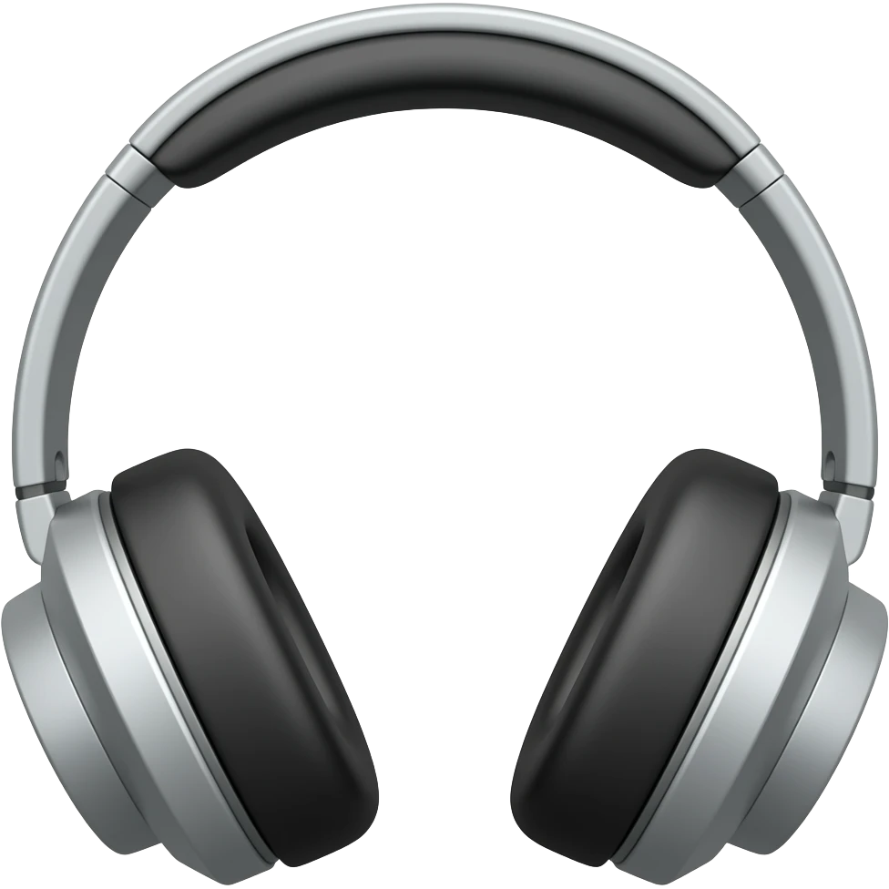 Fone de ouvido com laço branco emoji