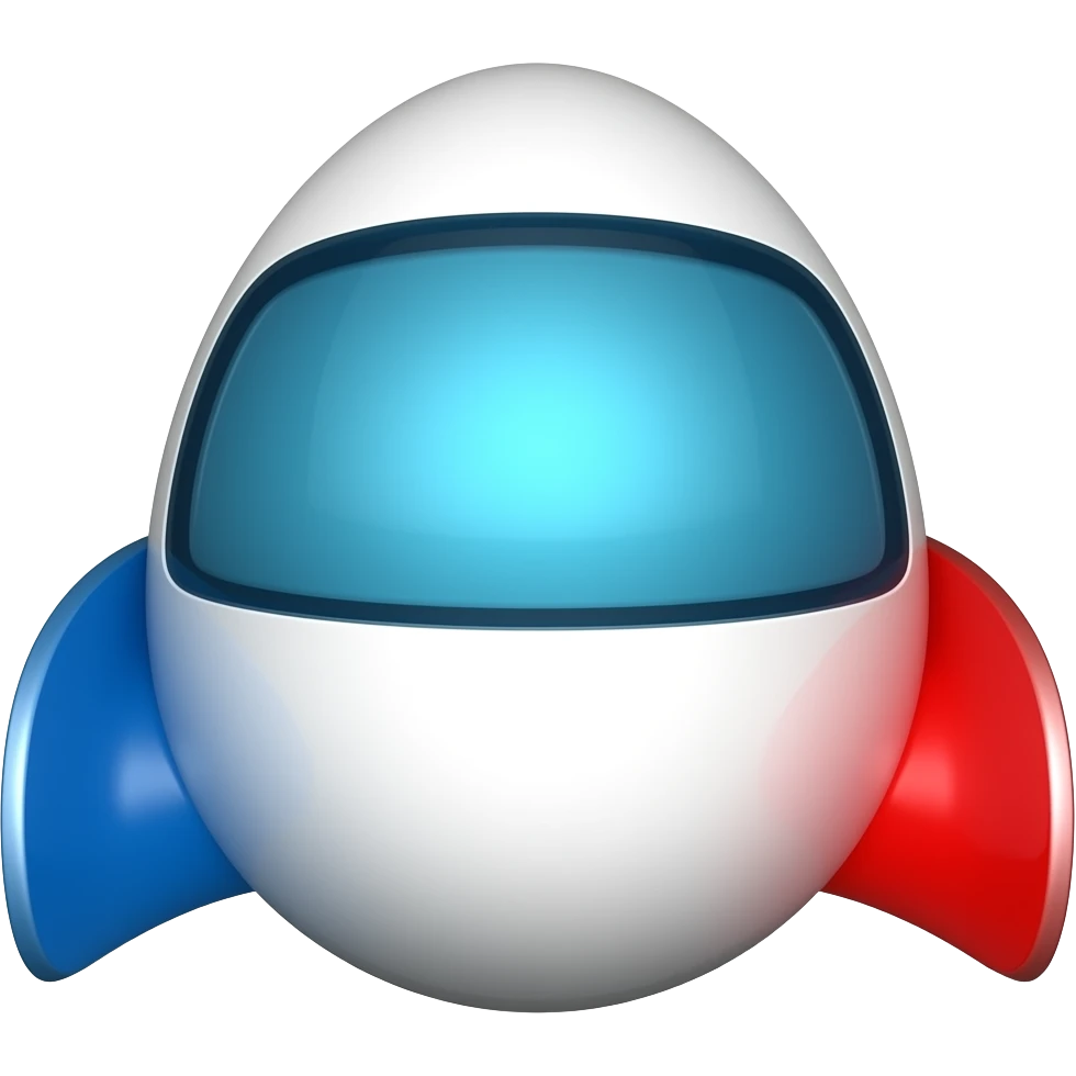 A 3d white & blue & red bullet train emoji