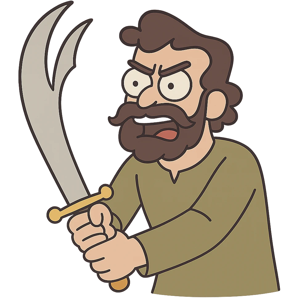 zulfiqar sword, simplified, cartoon style, clean and recognizable emoji