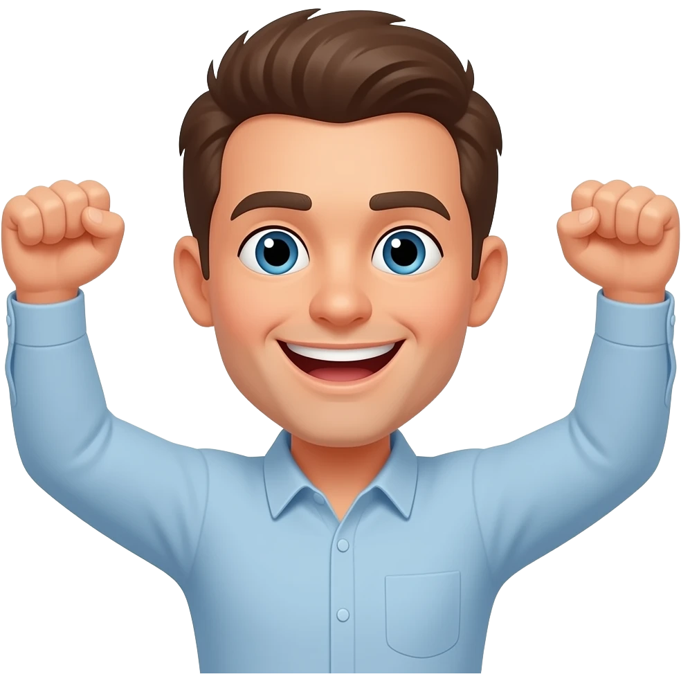 hombre celebrando emoji