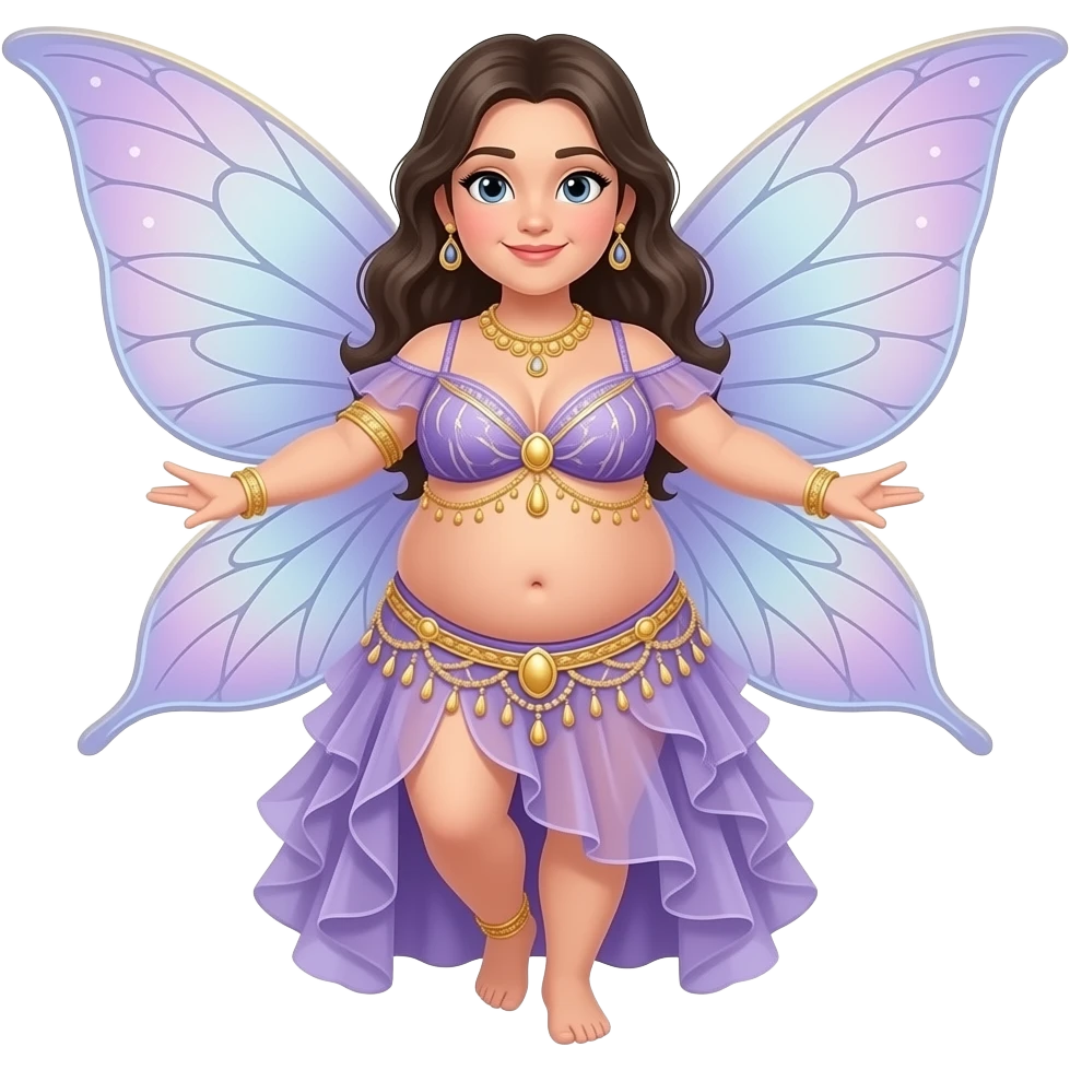 A fairy belly dancer,with a fat & full pot-belly. emoji
