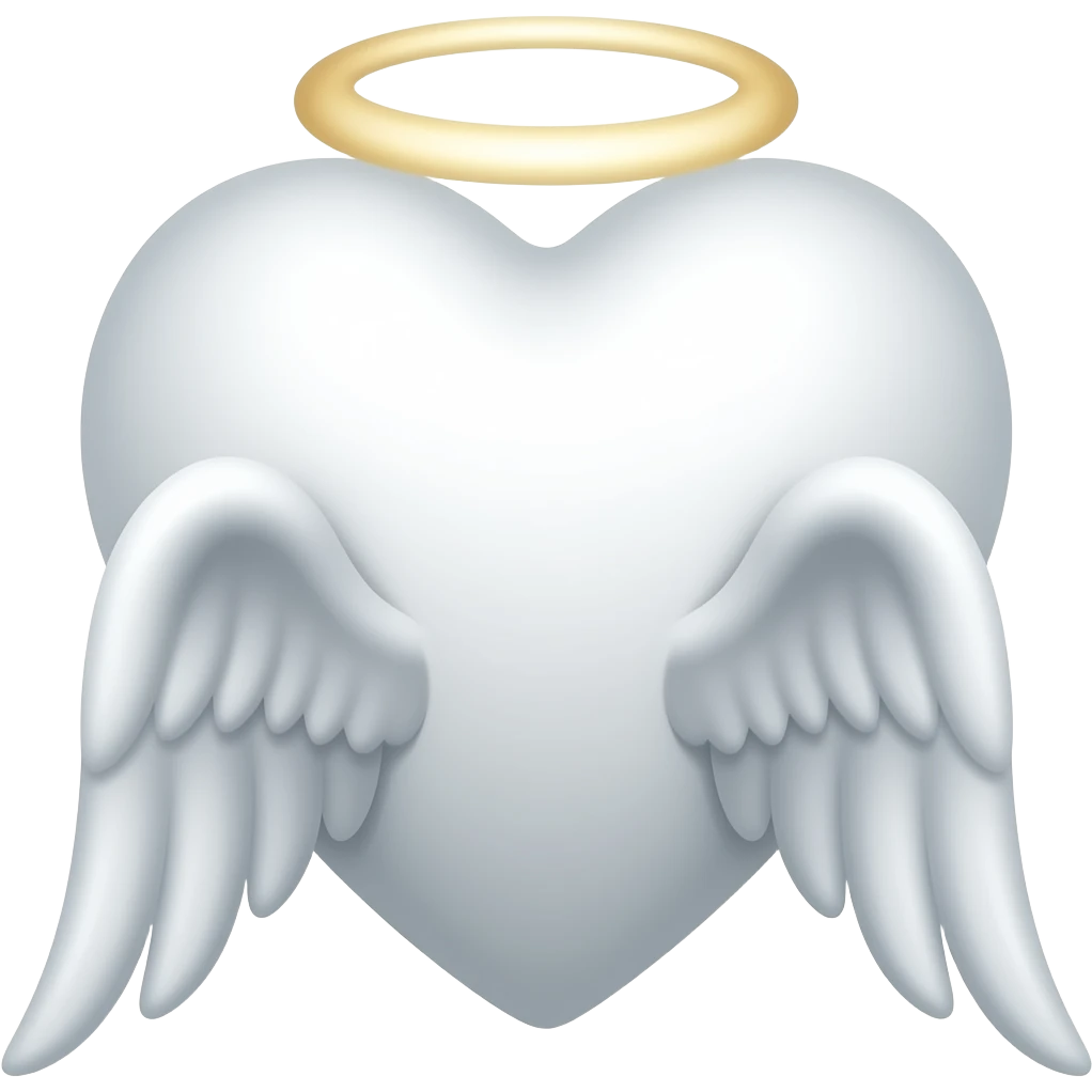 Corazón blanco con alas emoji