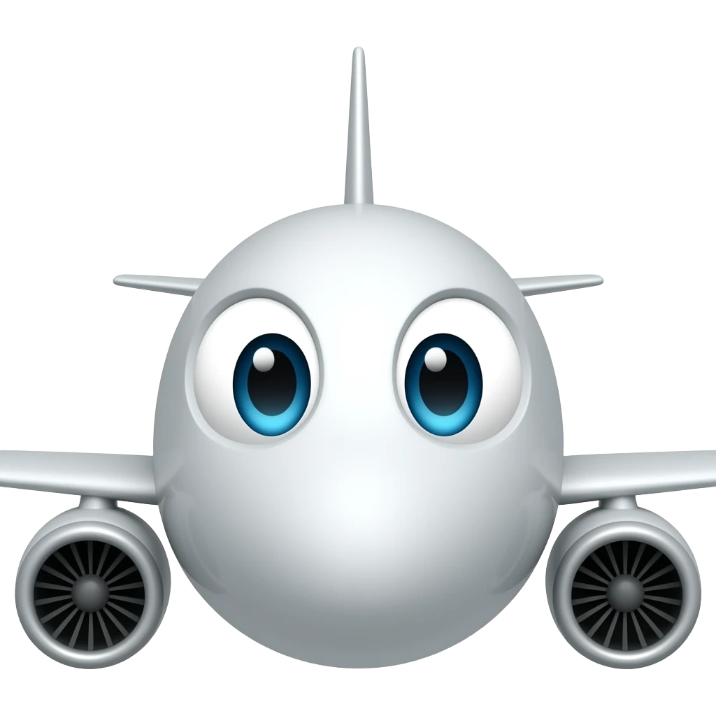 Airplane with face emoji