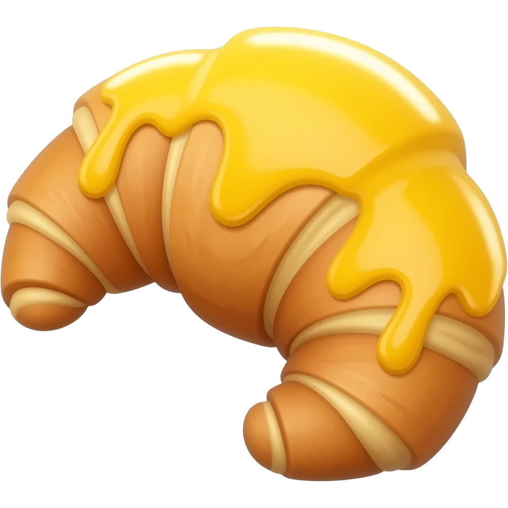 Croissant with drizzled Yellow icing emoji
