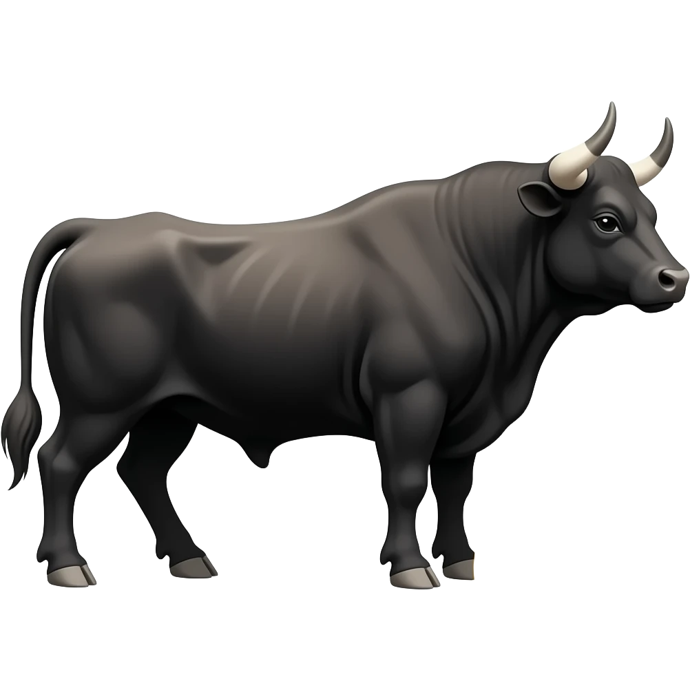 create a strong animal bull side profile facing right (to indicate bitoin bull market) emoji