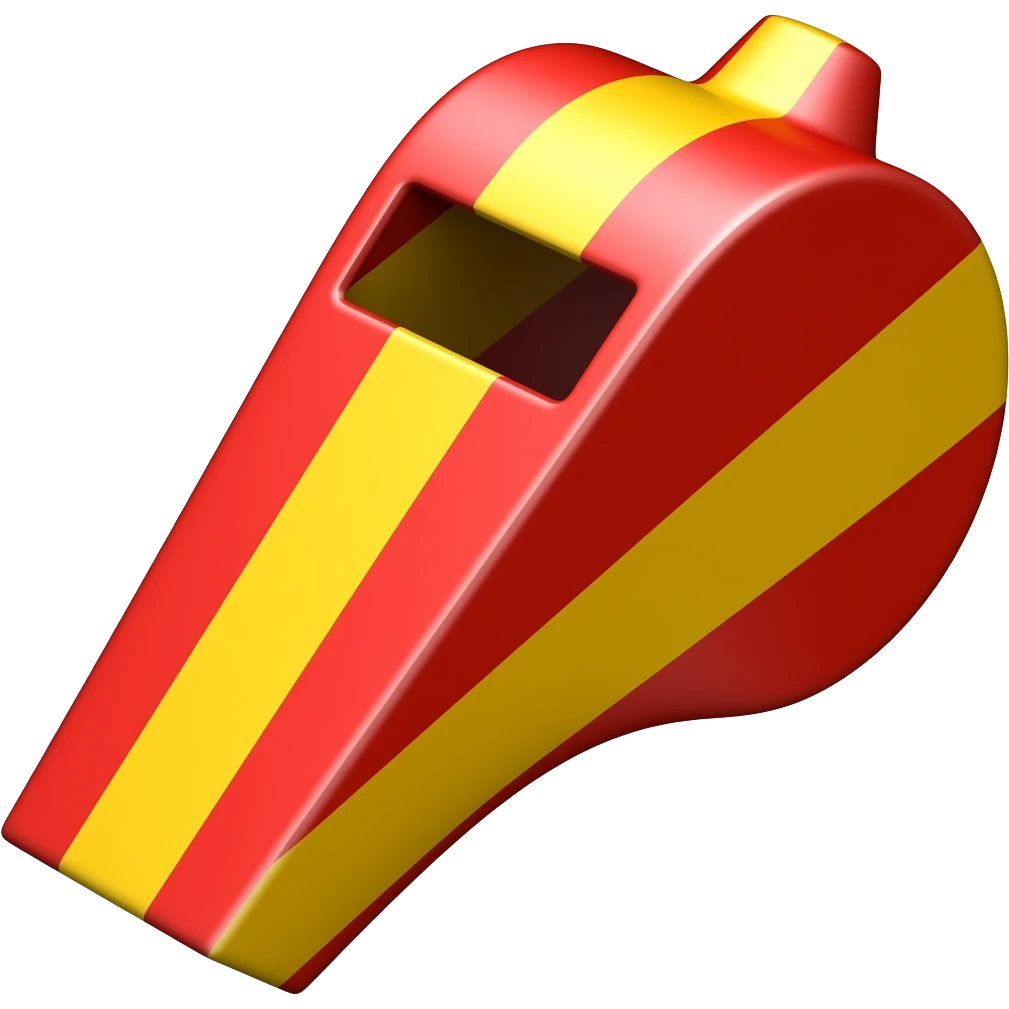 Whistle red yellow red like flag horizontal strips emoji