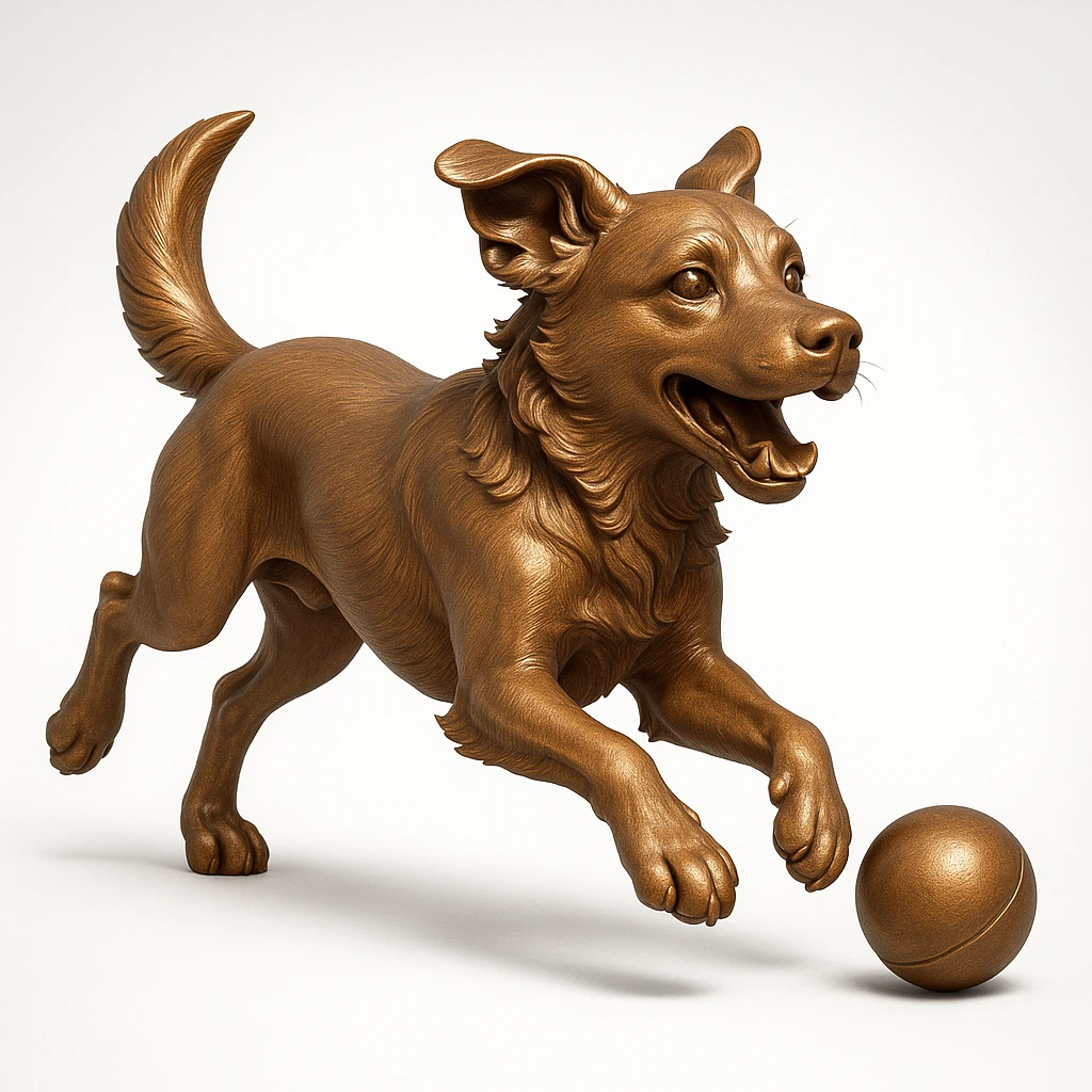 happy dog running after ball emoji