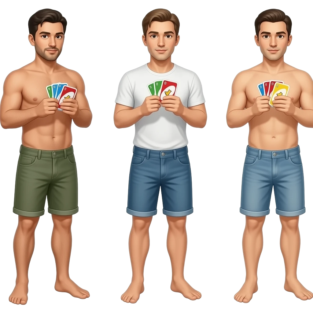 Naked people playing uno emoji