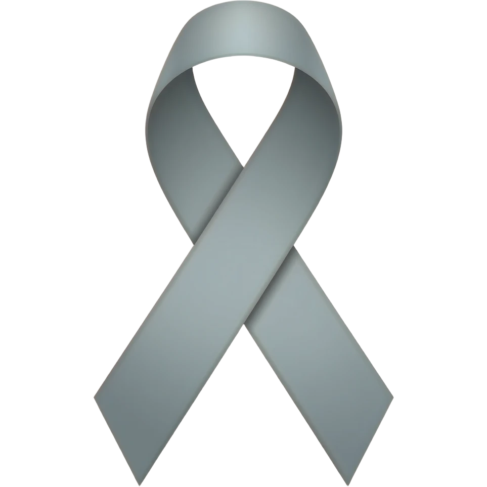 Grey awareness ribbon emoji