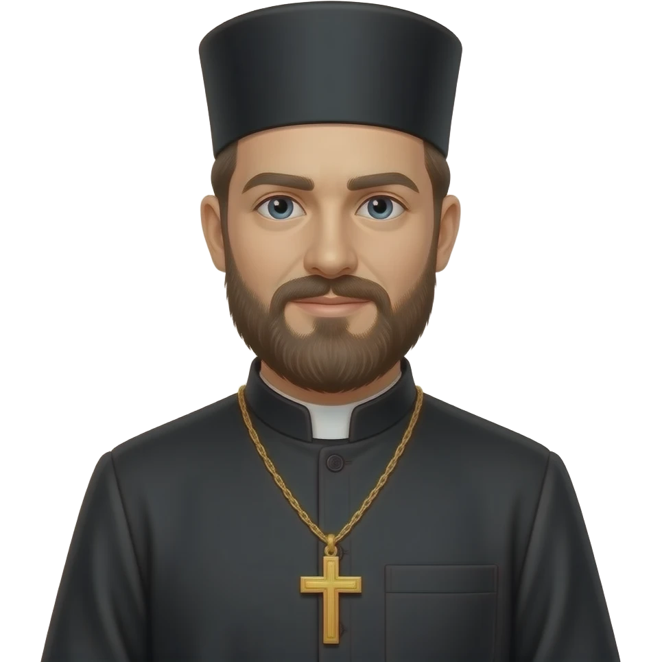 an Orthodox parishioner with an Orthodox cross around his neck emoji