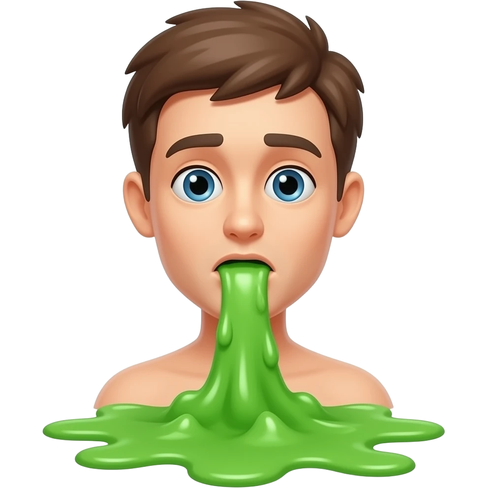 human sick puking green cartoon vomit emoji