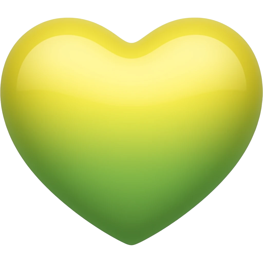 Yellow-green-gradient heart emoji