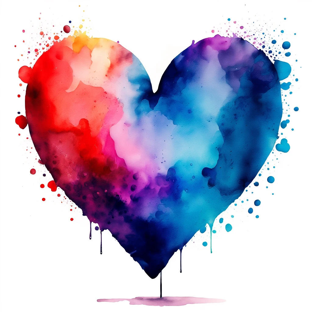 heart with a watercolor splash emoji