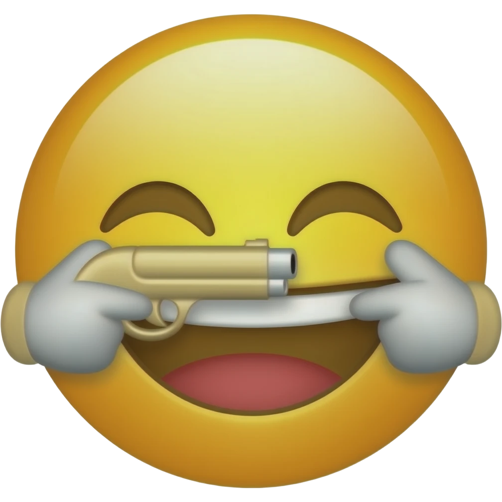 This emoji: 😀 shooting themselves emoji