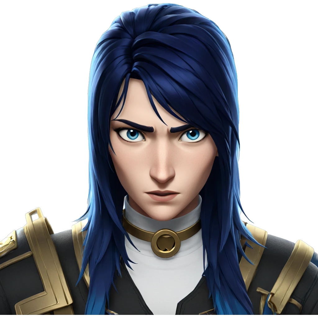 caitlyn portrait with blue hair emoji