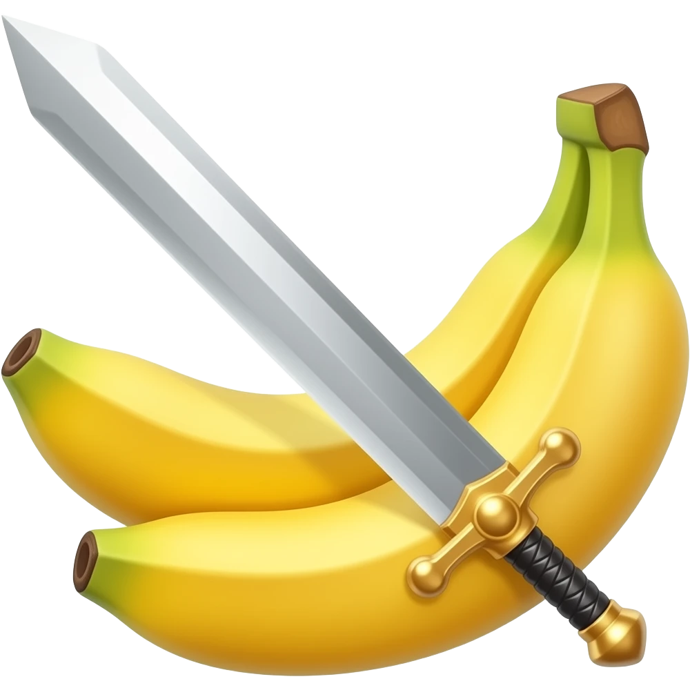 Banana holding sword emoji
