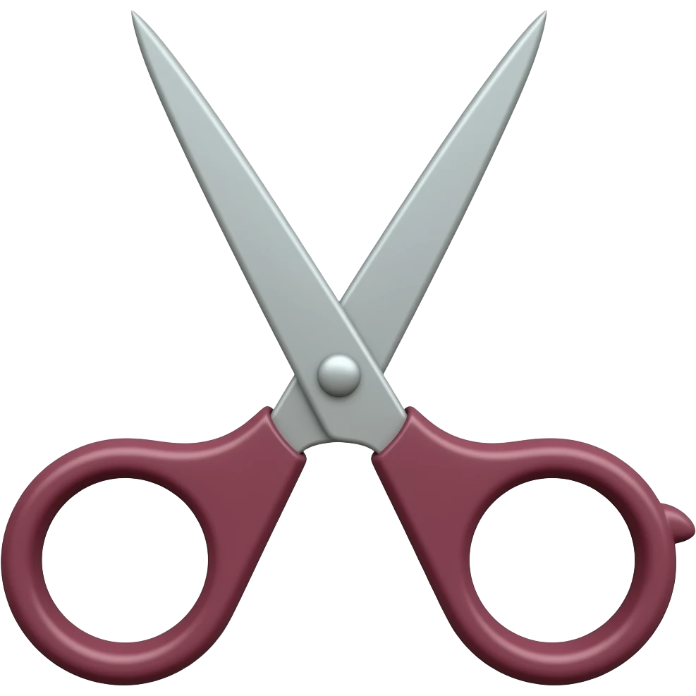 tesoura fechada bordô emoji