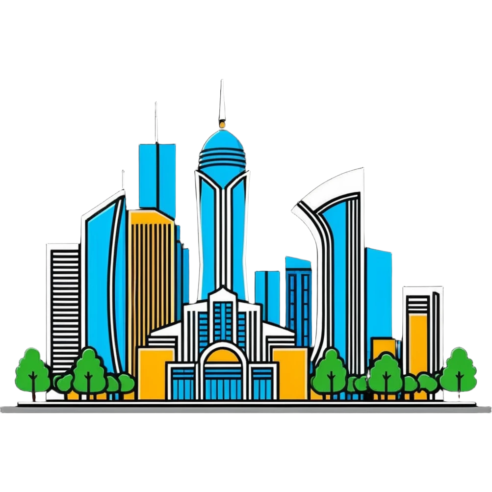 Astana Kazakhstan cityscape with modern architecture emoji