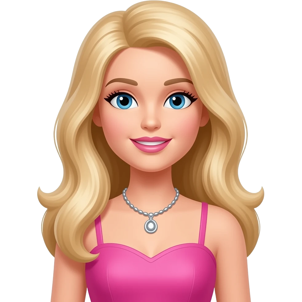 Make a Barbie with pink dress emoji