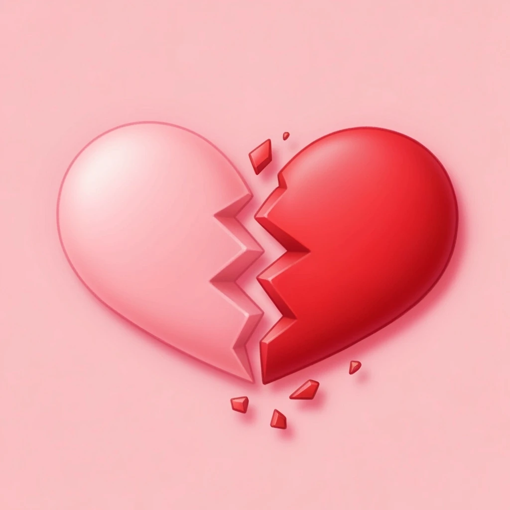 cute emo heart broken in two emoji