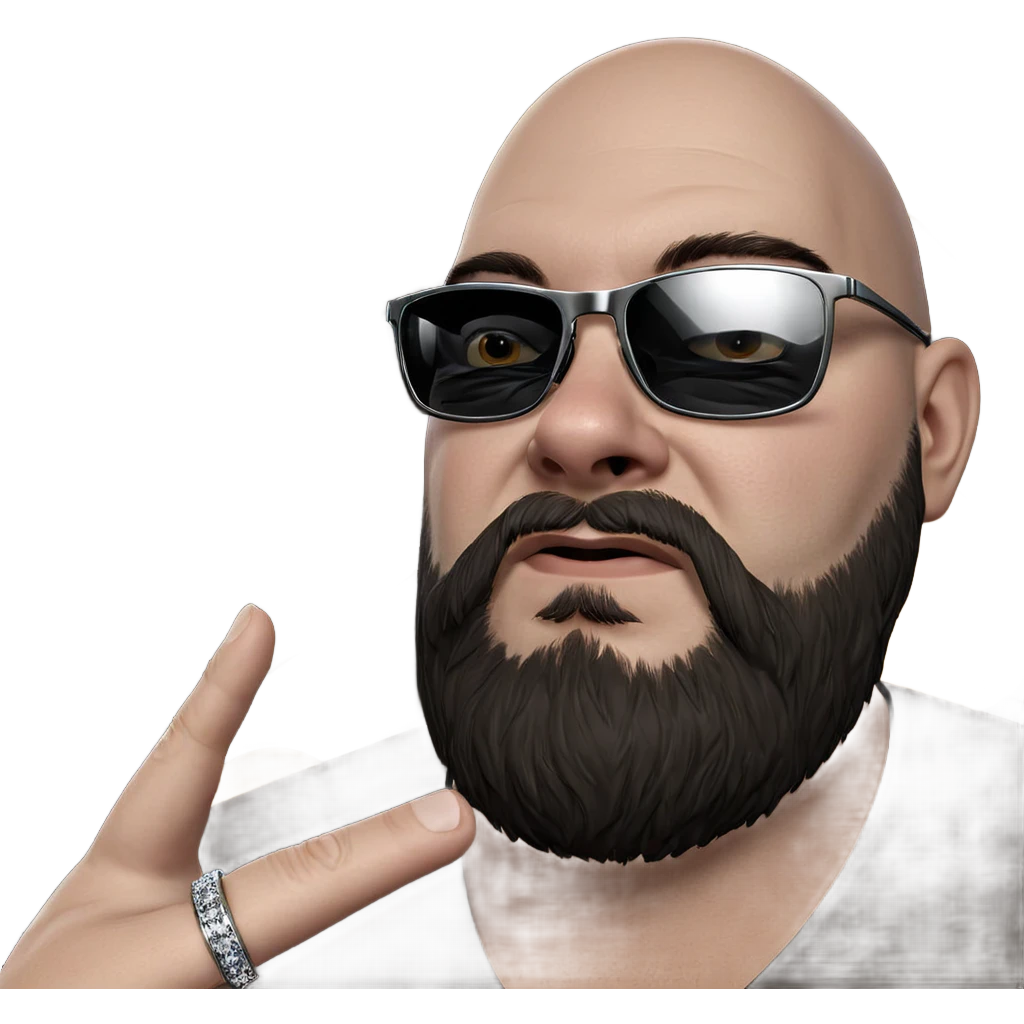 bald man with jewelry glasses emoji