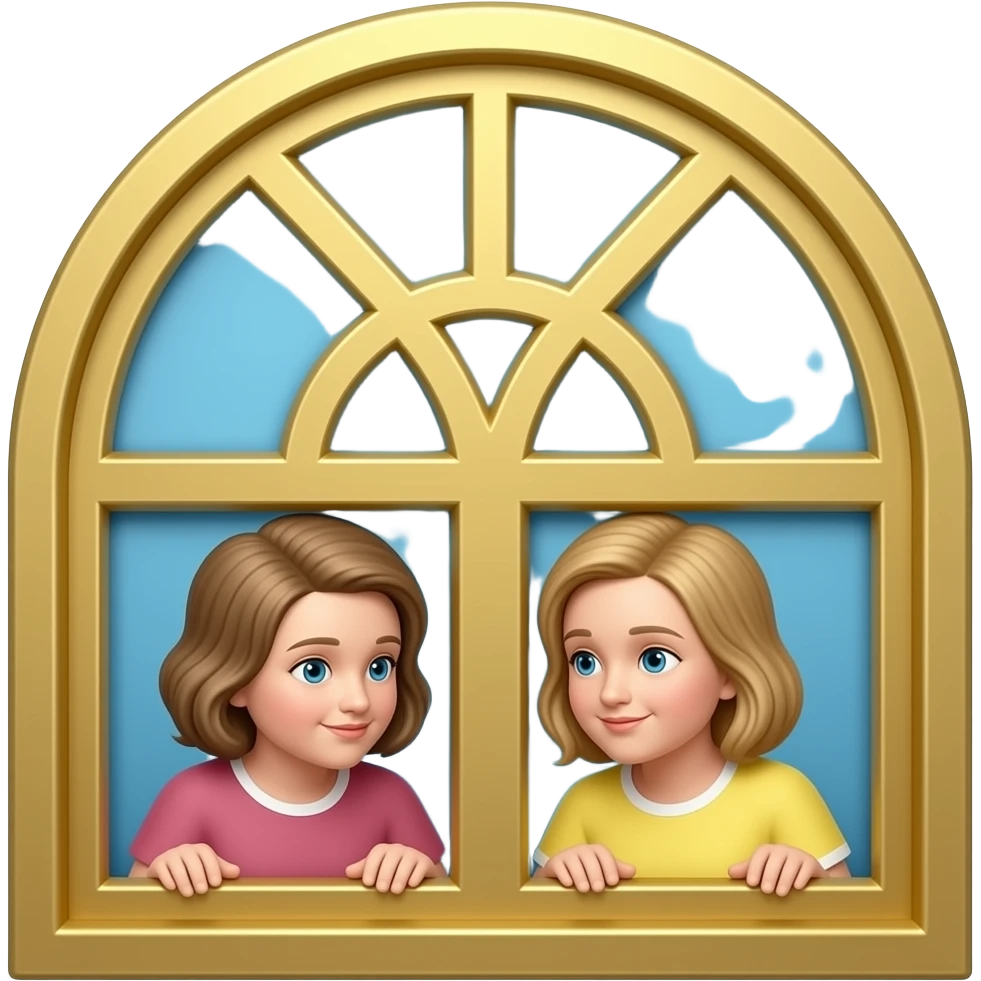 golden window arched with twins emoji