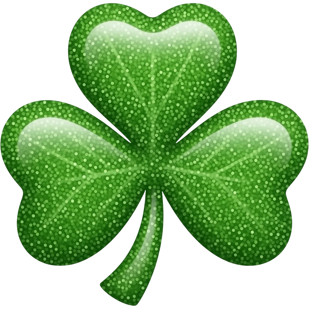 a glittery shamrock emoji