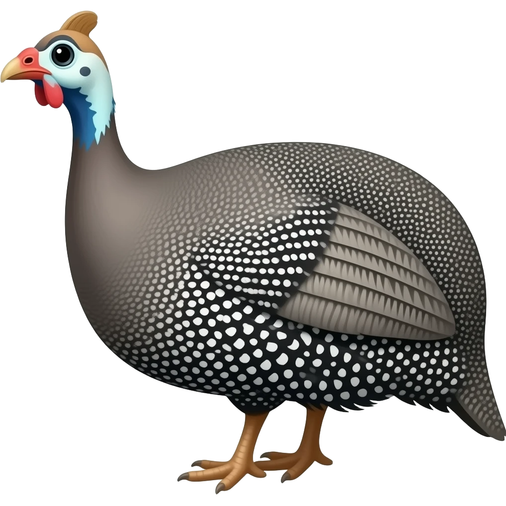guinea fowl with feathers emoji