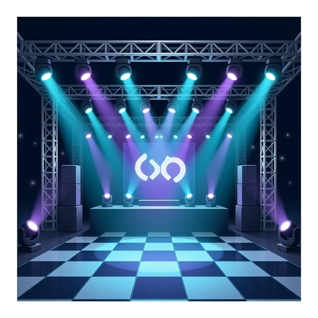 generate a dance floor for EDM scene with laser and a lot of lights emoji