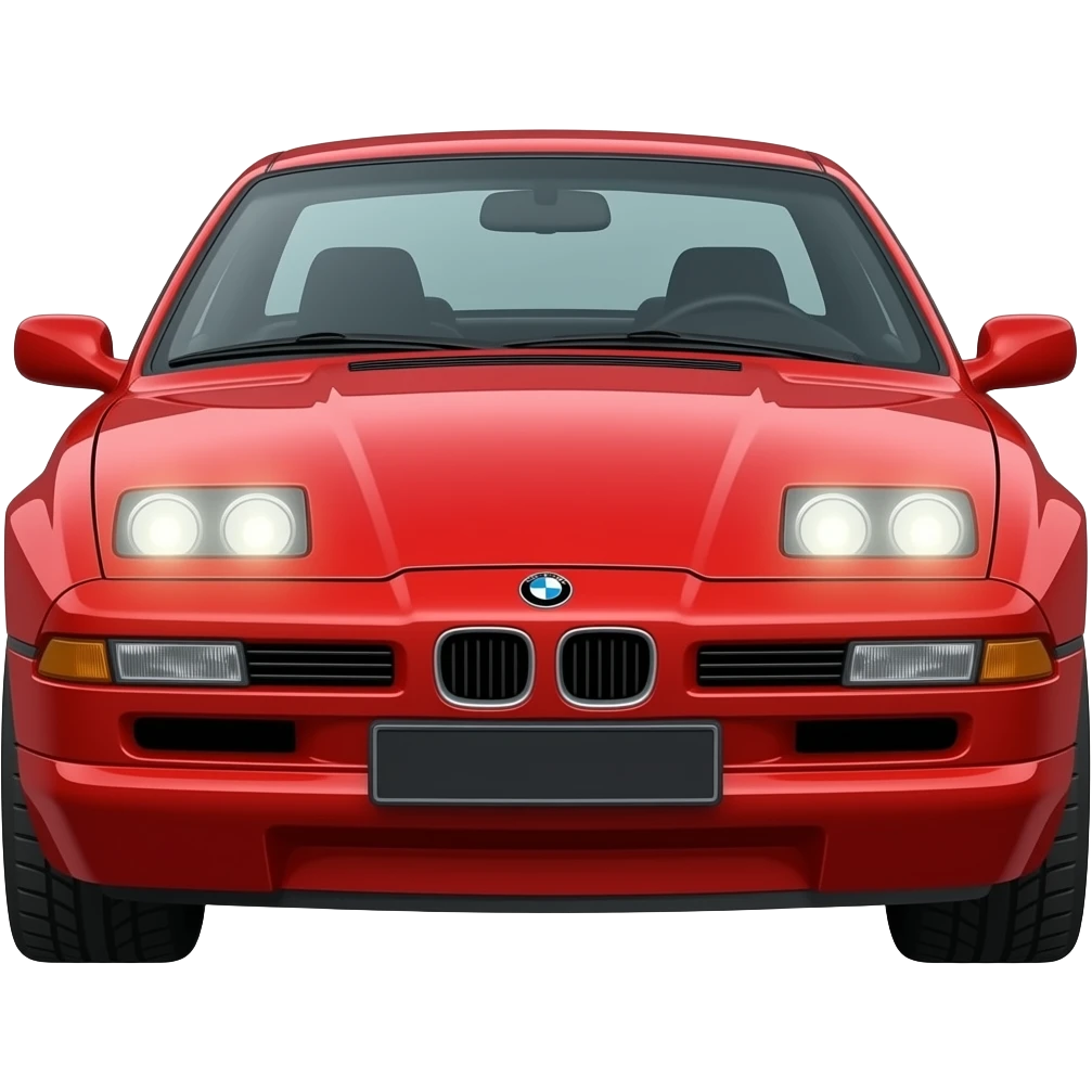 BMW 850csi rot, scheinwerfer an, sportspiegel emoji