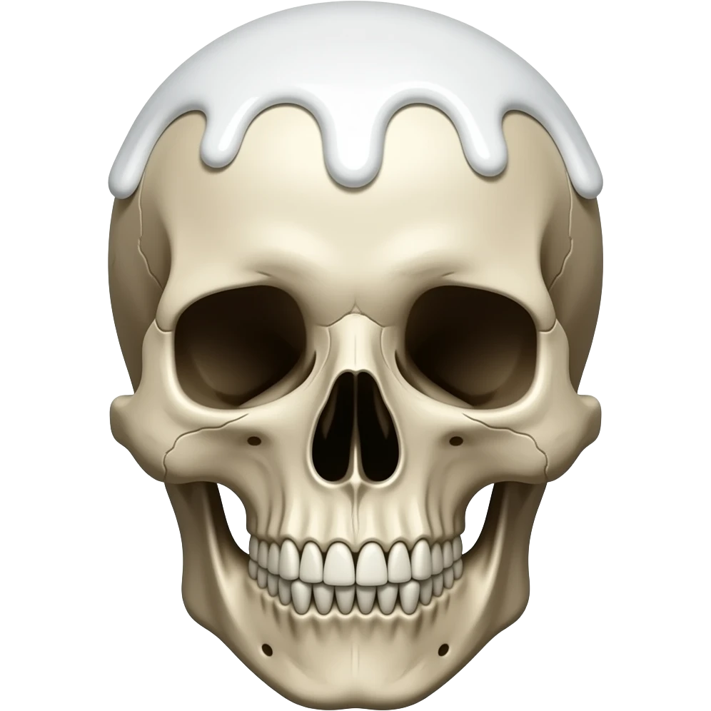 skull with white glue on face emoji