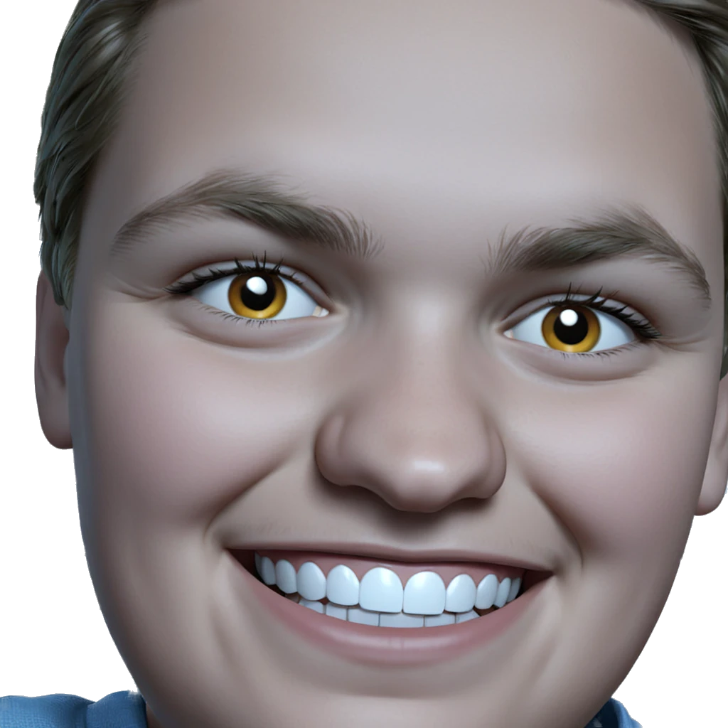 boy smiling directly at viewer emoji