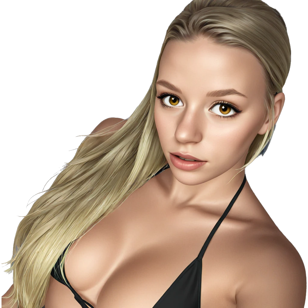 blonde girl in bikini portrait emoji