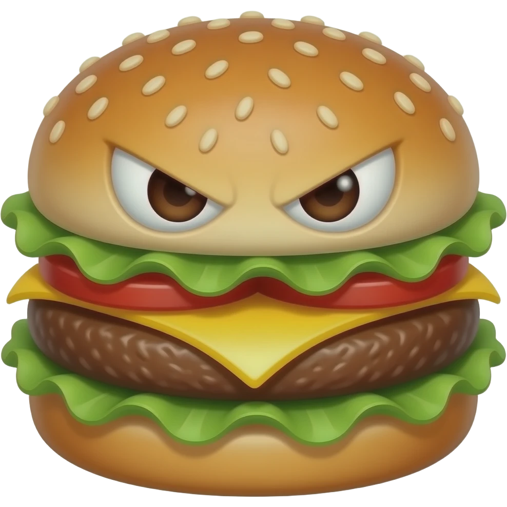Evil burger emoji